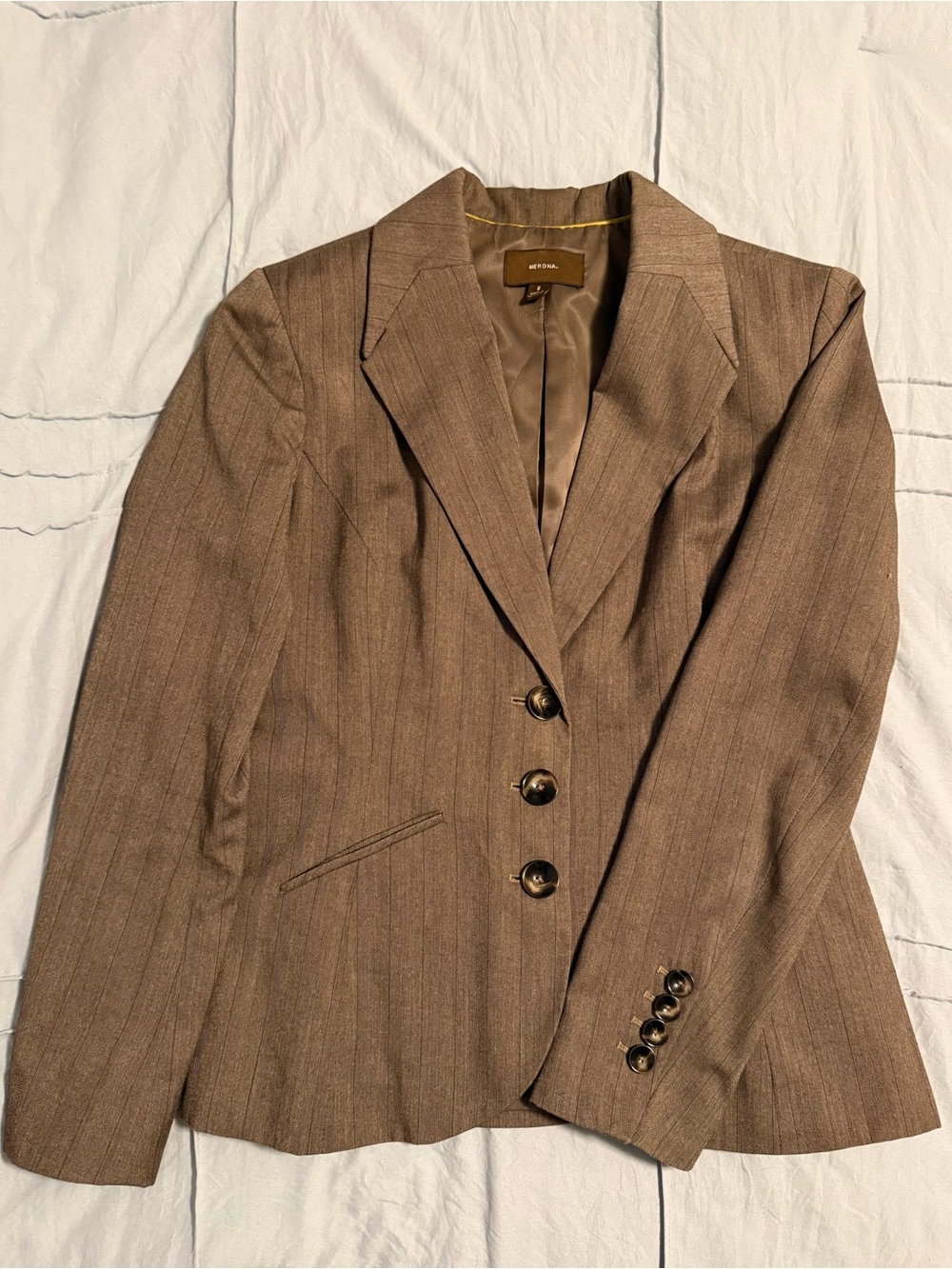 Merona Brown Pinstripe Women's Tailored Blazer